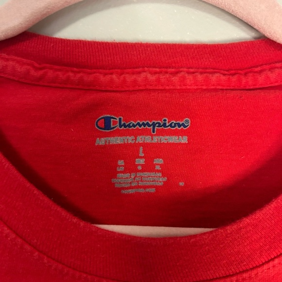 Champion Red Graphic Men's T-Shirt, Size L - Picture 4 of 7